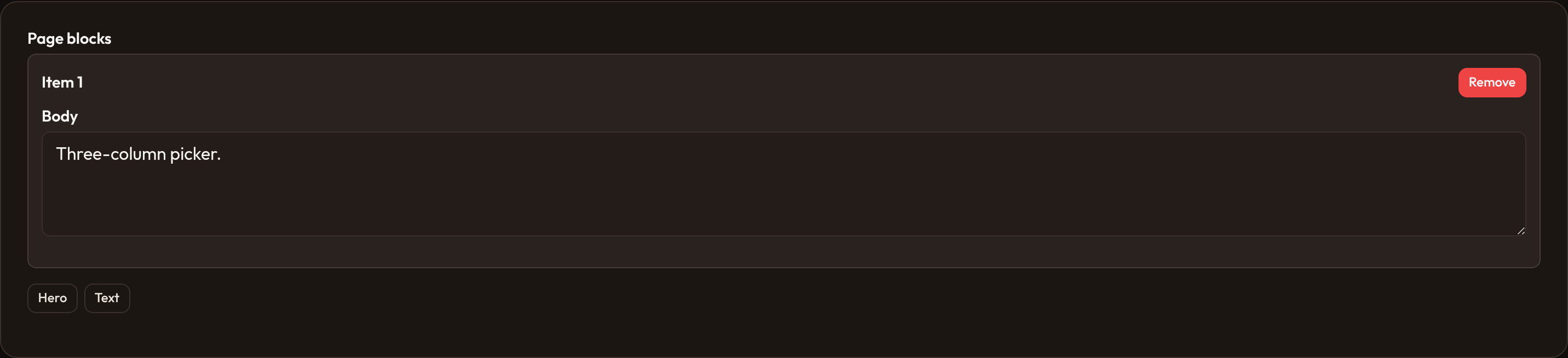 Orbit Block picker columns (dark)