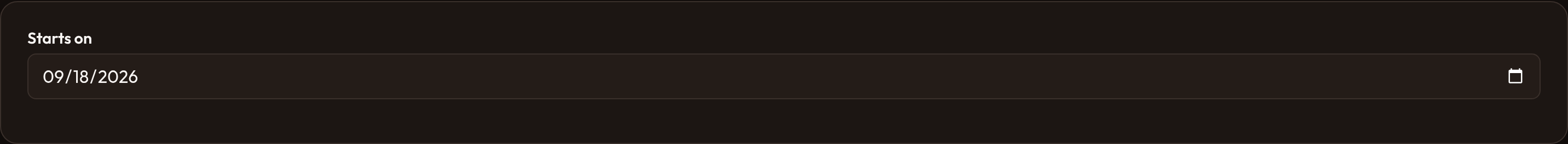 Orbit Basic date picker (dark)