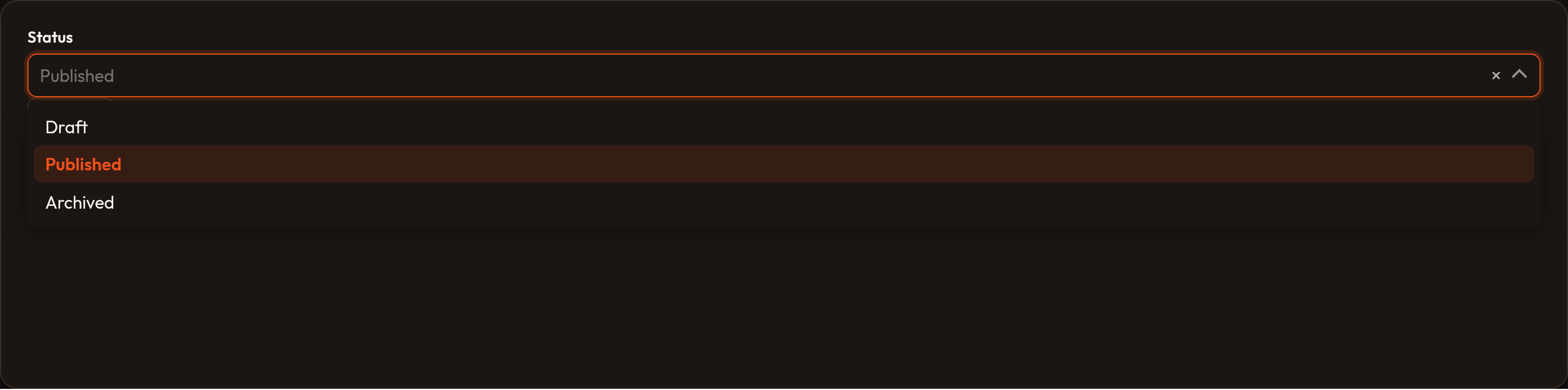Orbit Editing the selected option (dark)