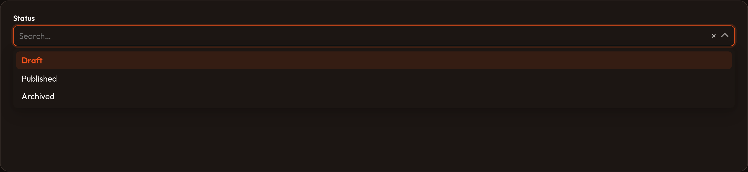 Orbit Searching options (dark)
