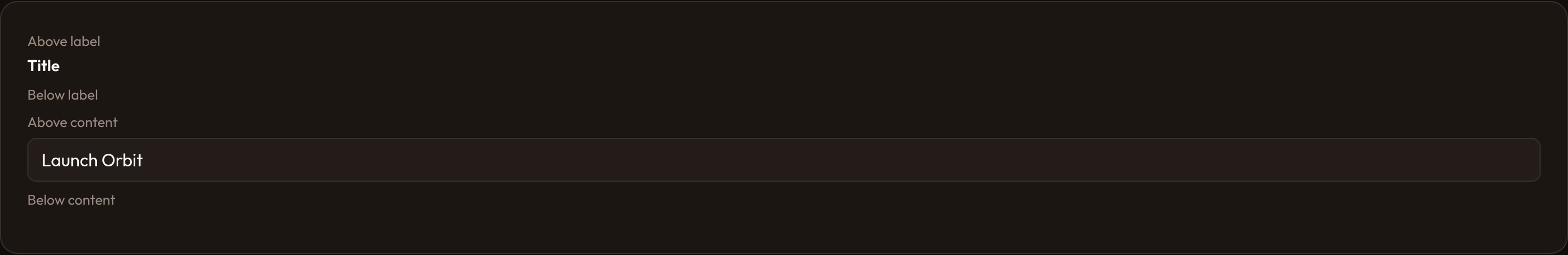 Orbit Content slots (dark)