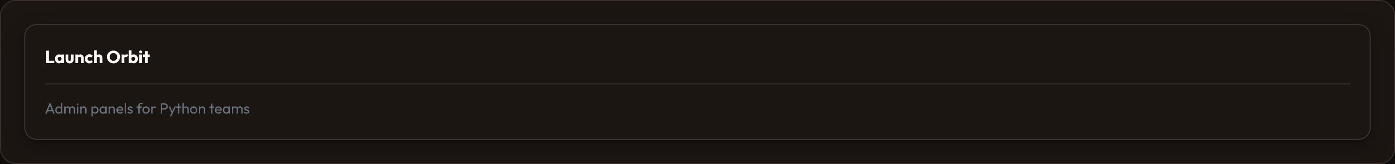 Orbit Infolist hidden label (dark)