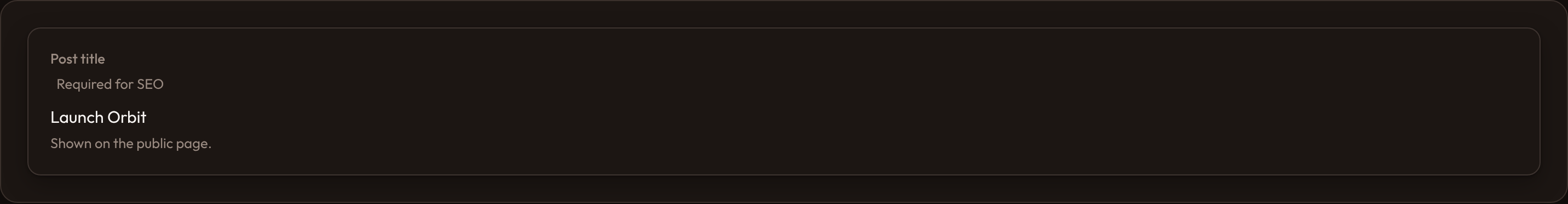 Orbit Infolist labels (dark)