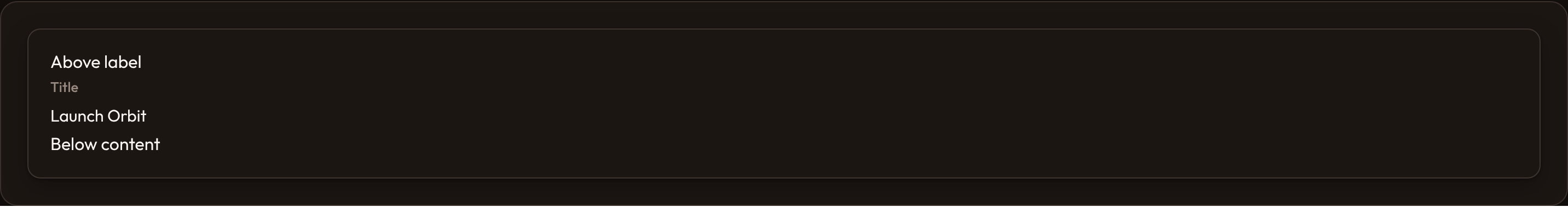 Orbit Infolist content slots (dark)