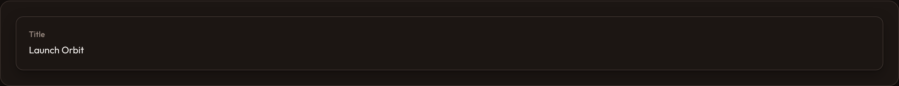 Orbit Text entry basic (dark)