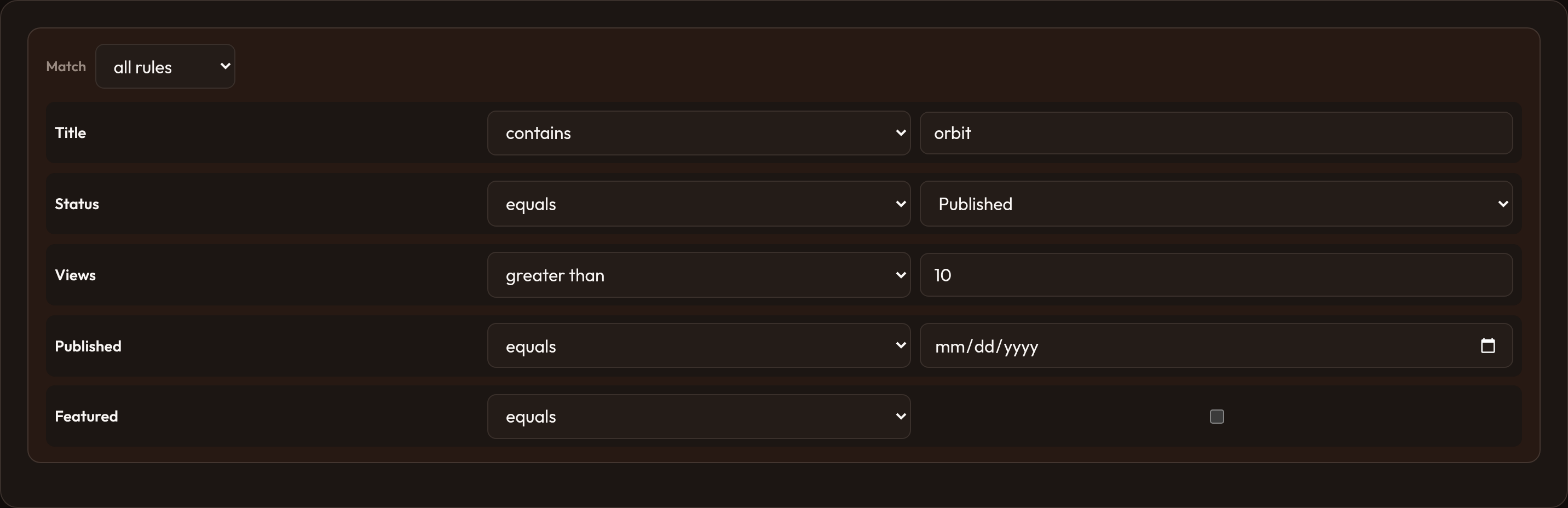 Orbit Query builder overview (dark)
