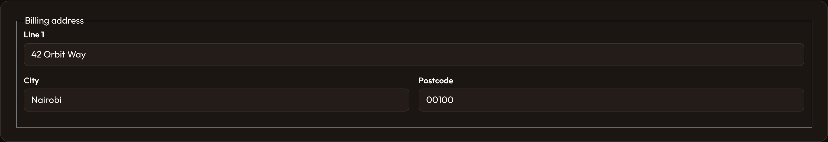 Fieldset (dark)