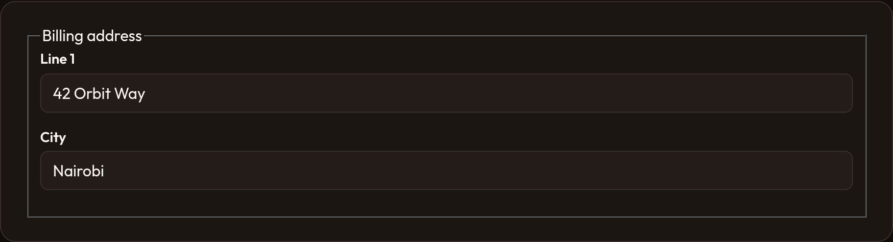 Basic fieldset (dark)
