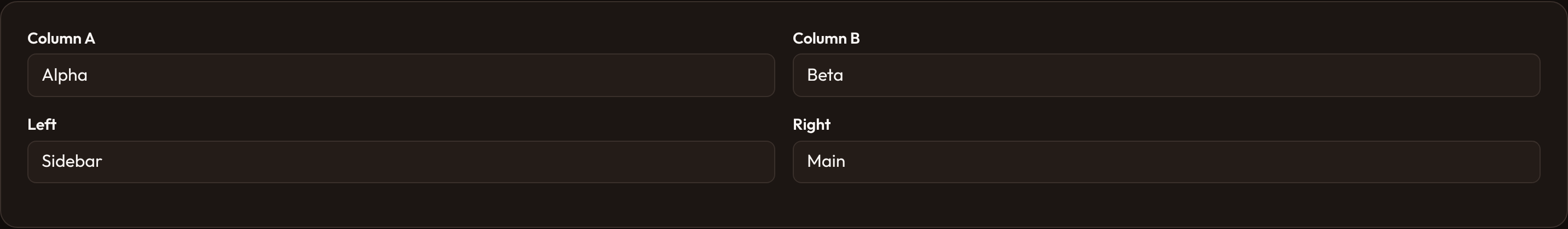 Grid + flex gallery (dark)