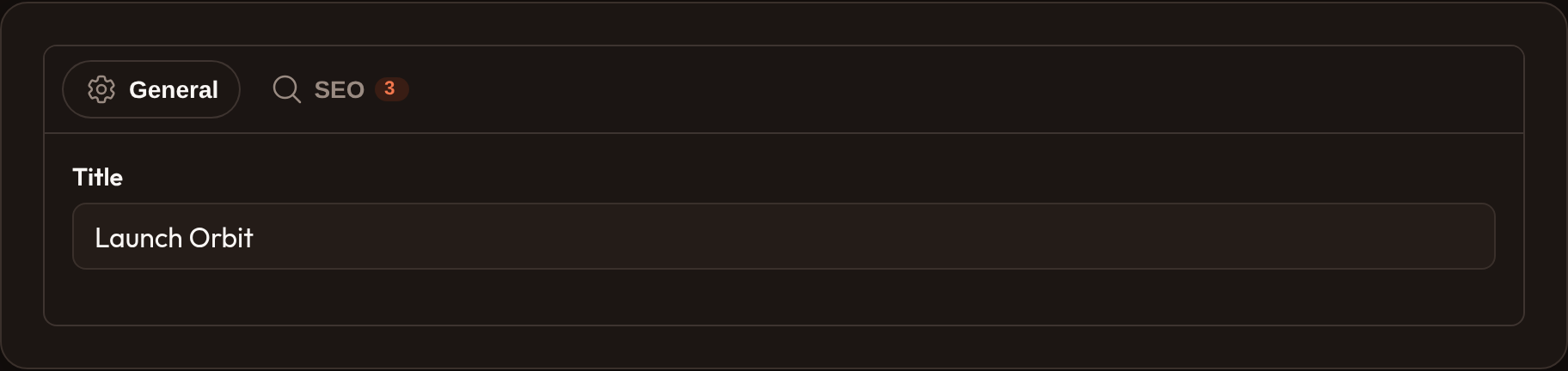 Tabs with badges (dark)