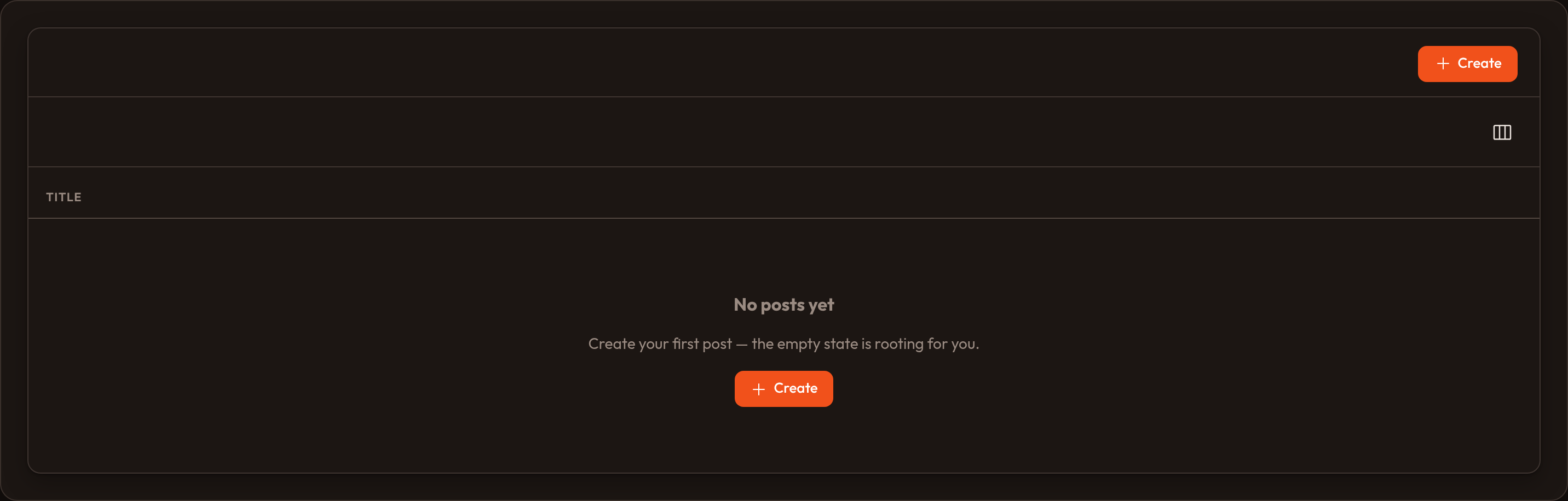 Empty state actions (dark)