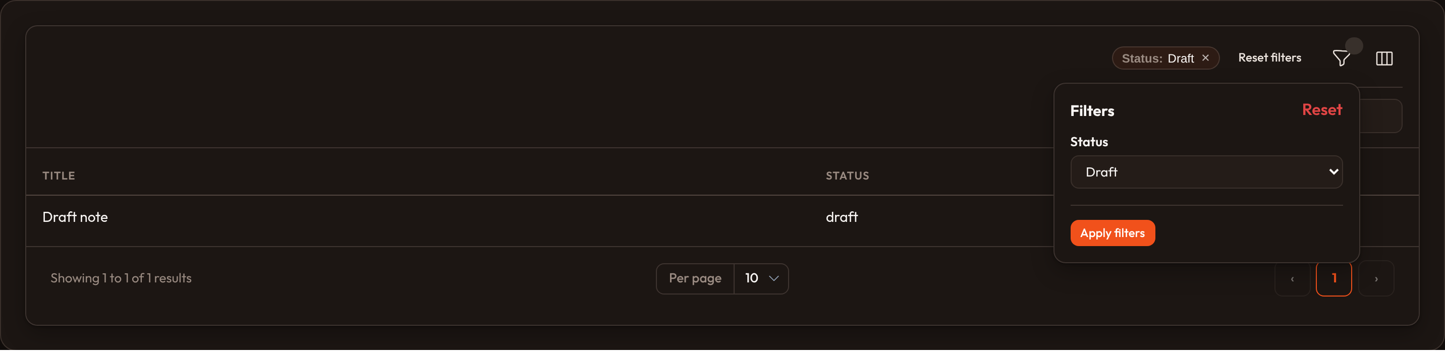 Deferred filters (dark)