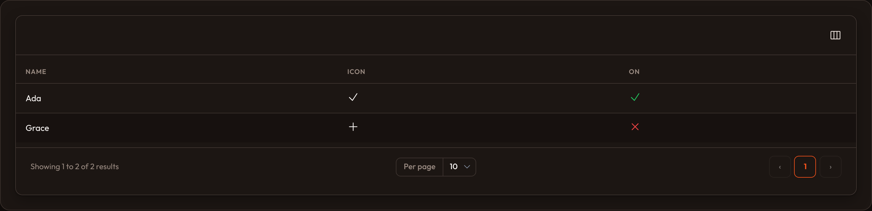 Icon / boolean (dark)