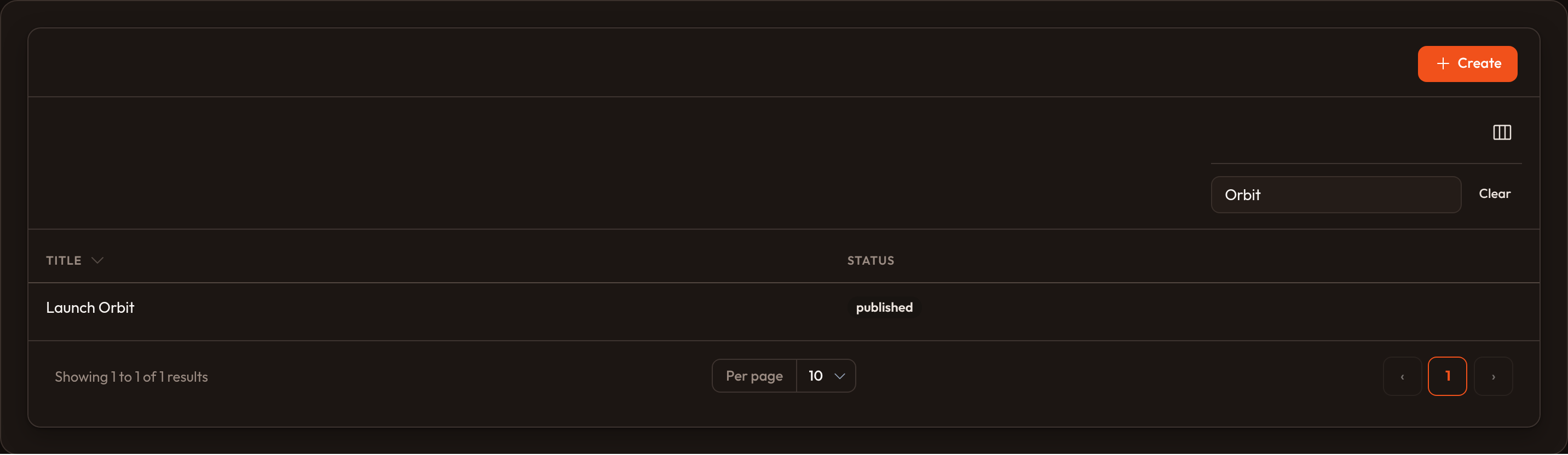 Searchable column (dark)