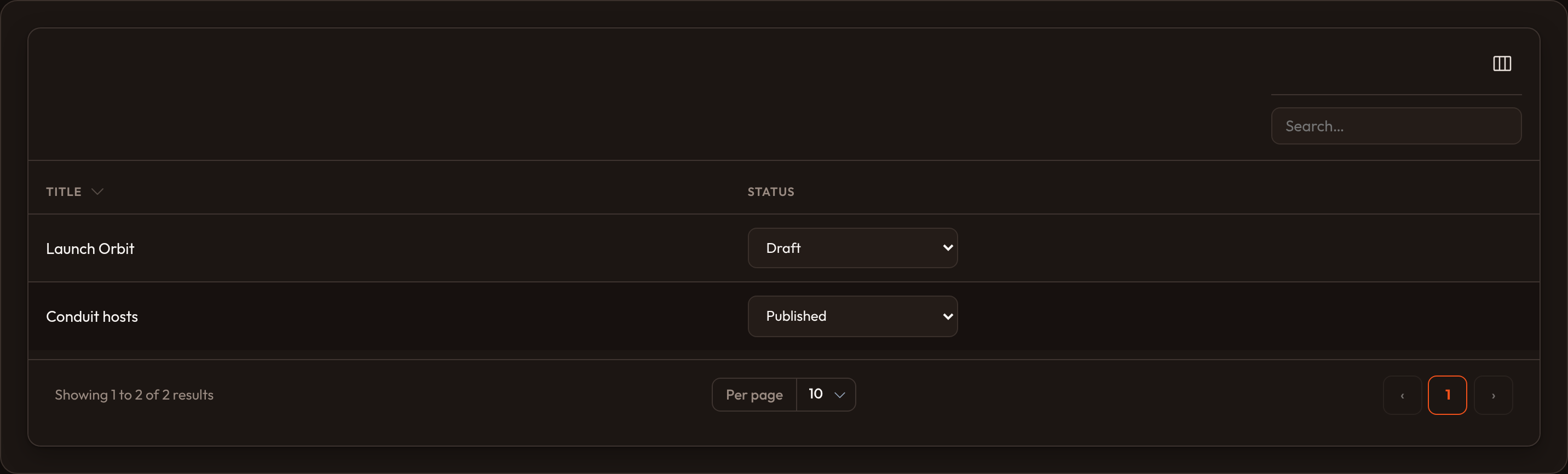 Select column (dark)