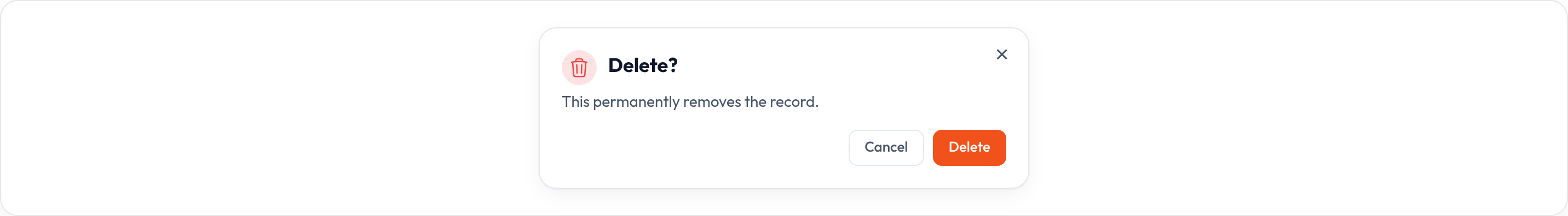 Orbit Action confirmation modal (light)