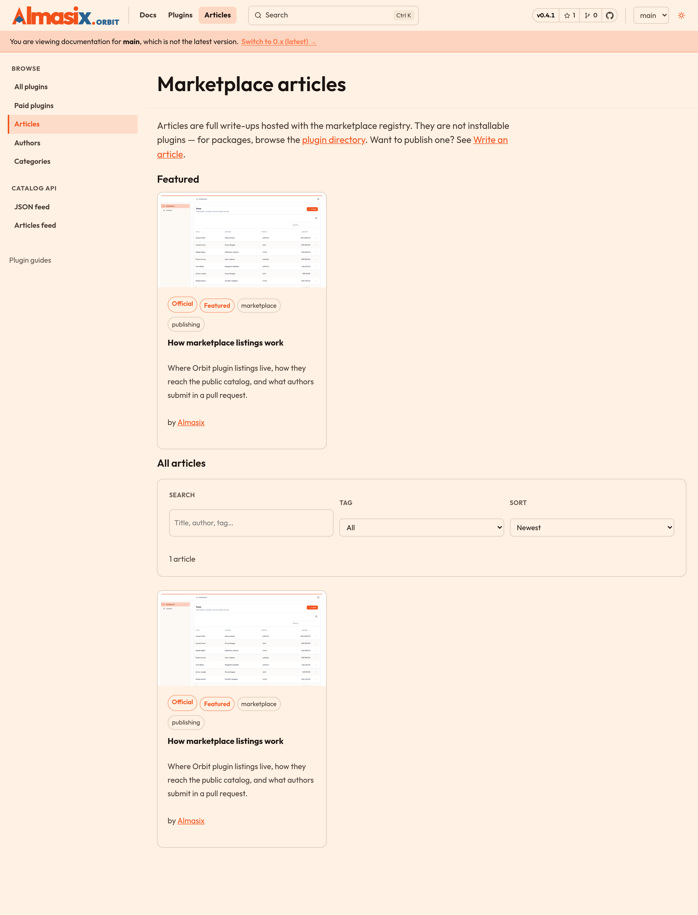 Marketplace articles browse (light)