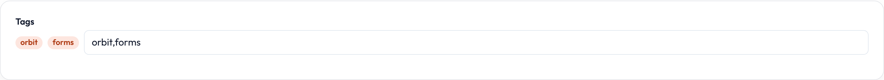 Orbit Basic tags input (light)