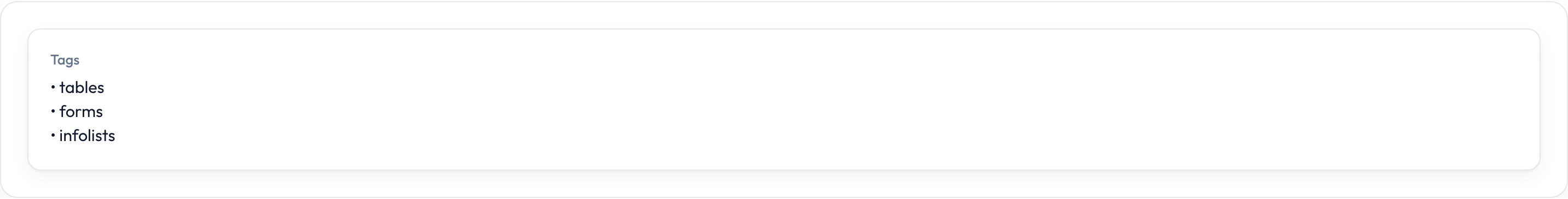 Orbit Text entry bulleted (light)