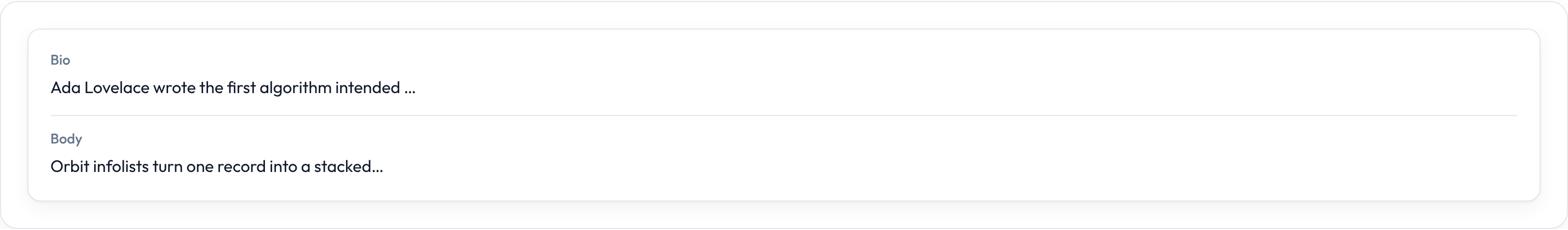Orbit Text entry limit (light)
