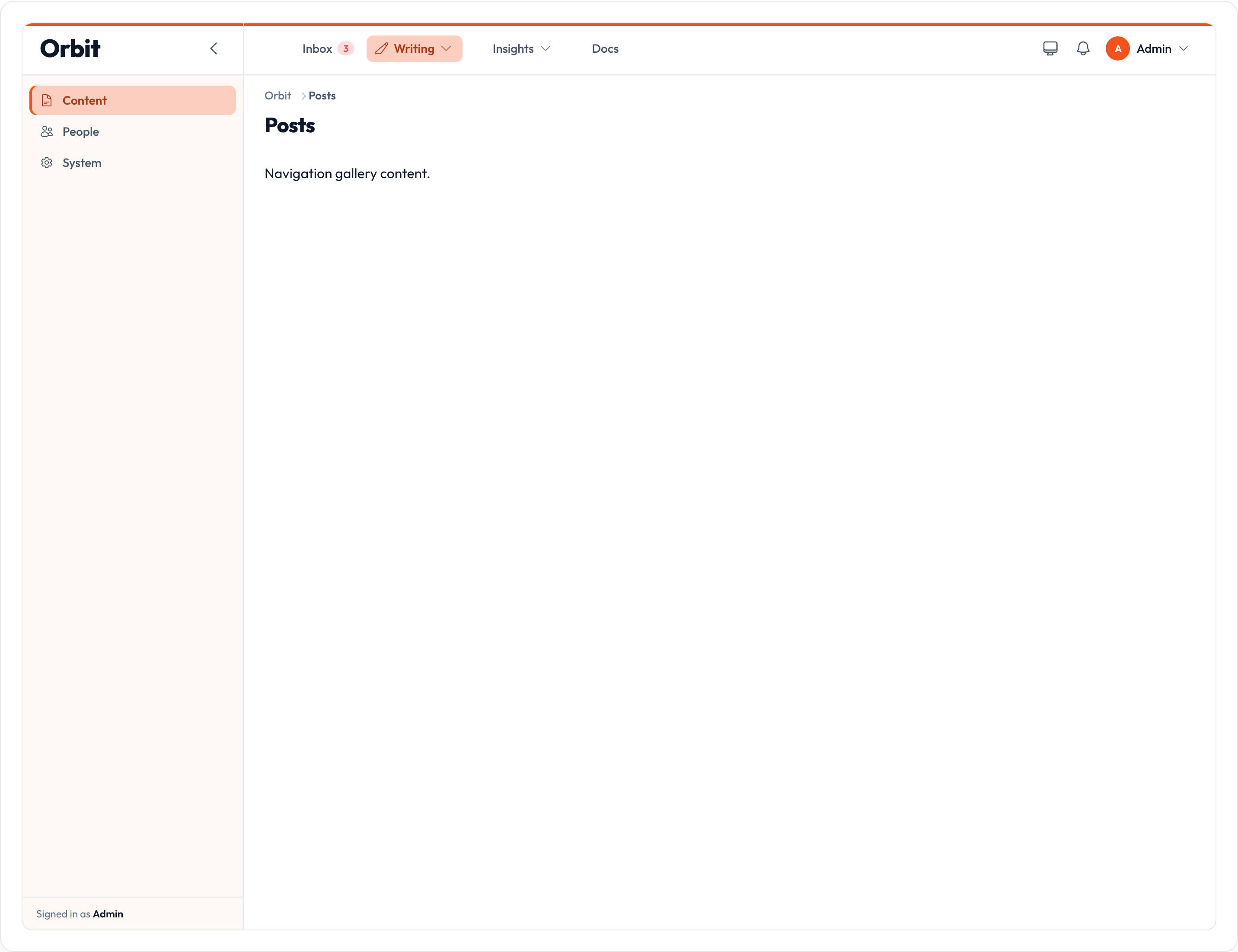 Orbit Navigation apps layout (light)