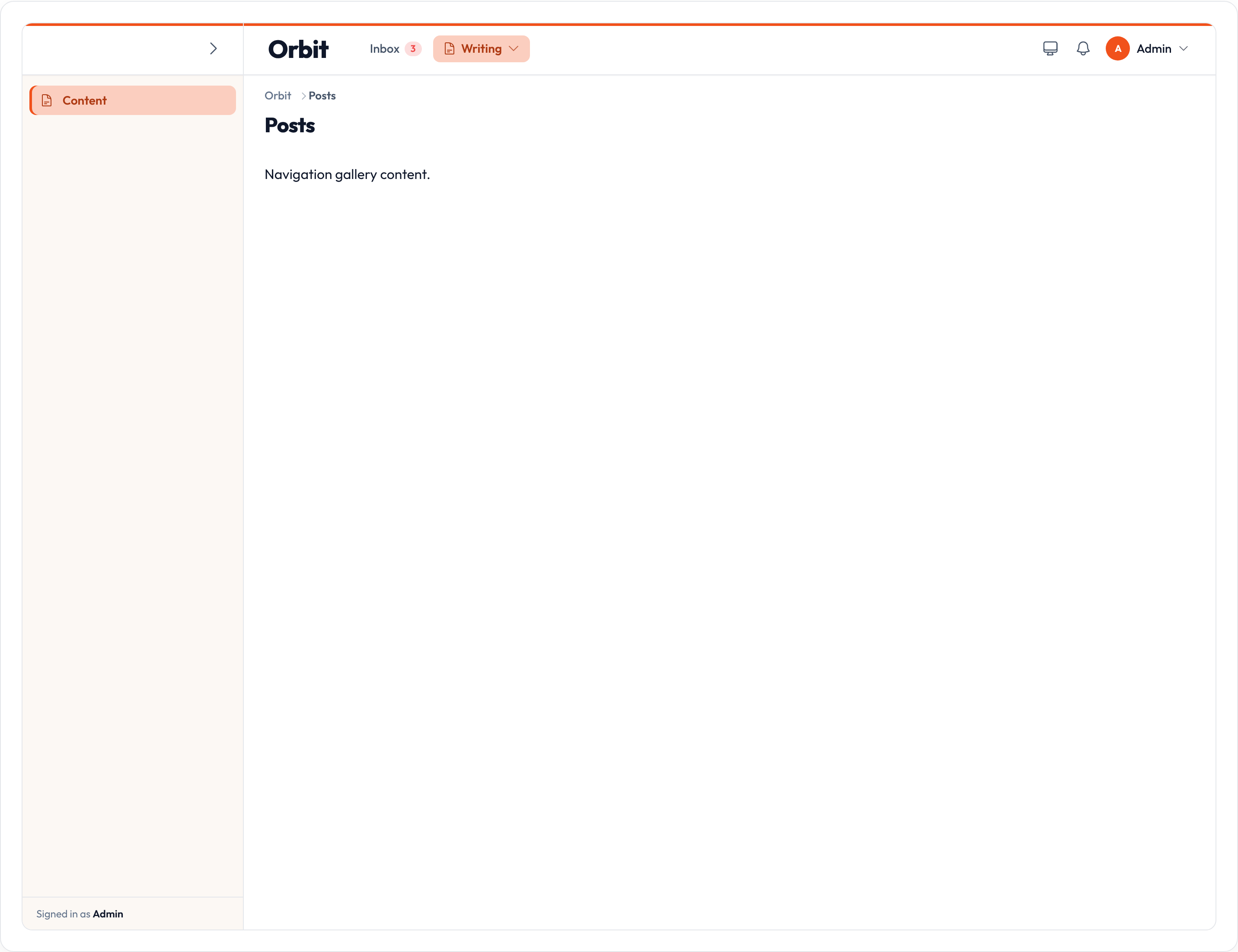 Orbit Navigation sidebar collapse (light)