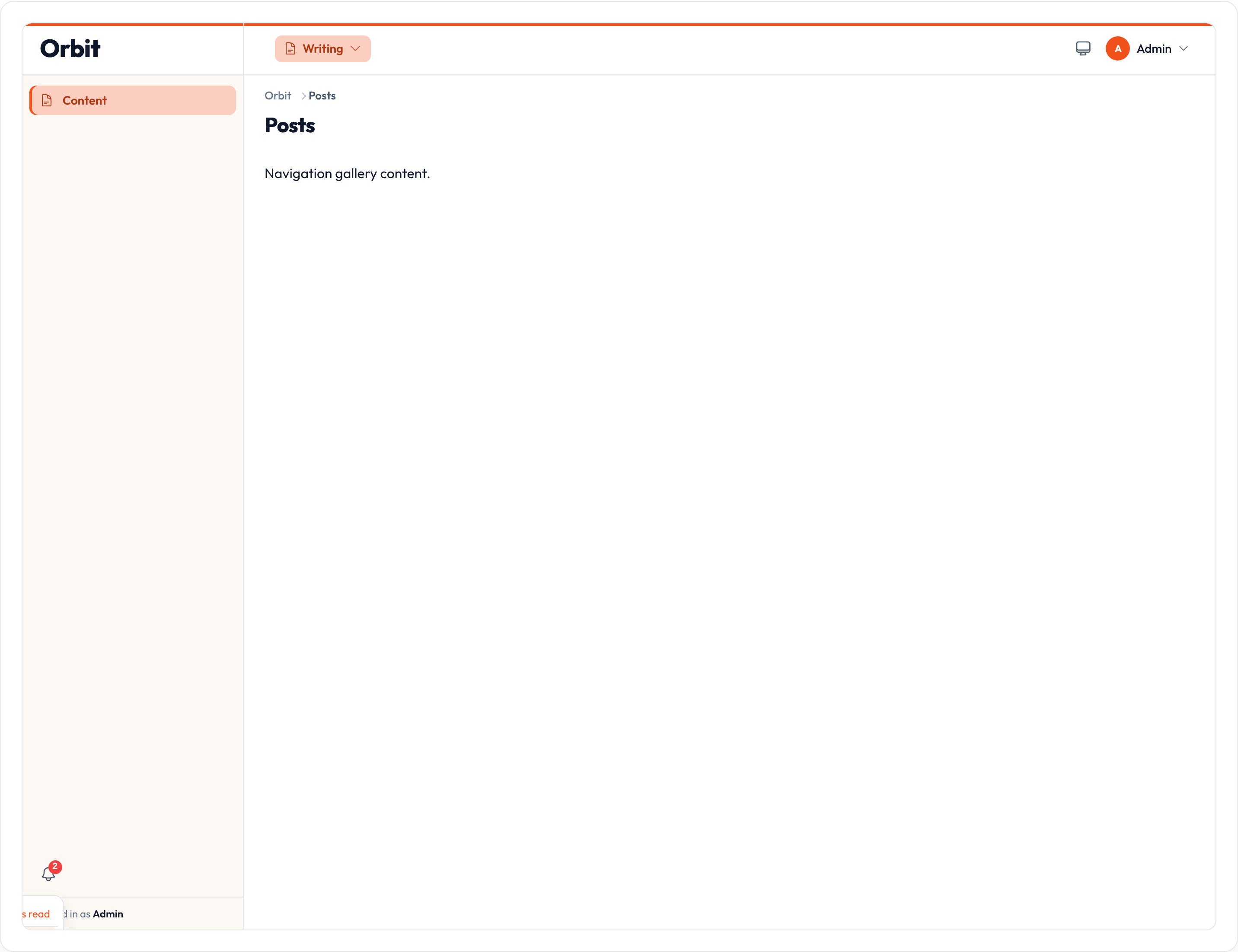 Orbit Database notifications position (light)