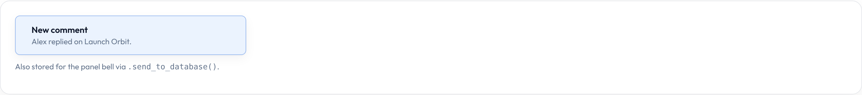 Orbit Database notifications send (light)