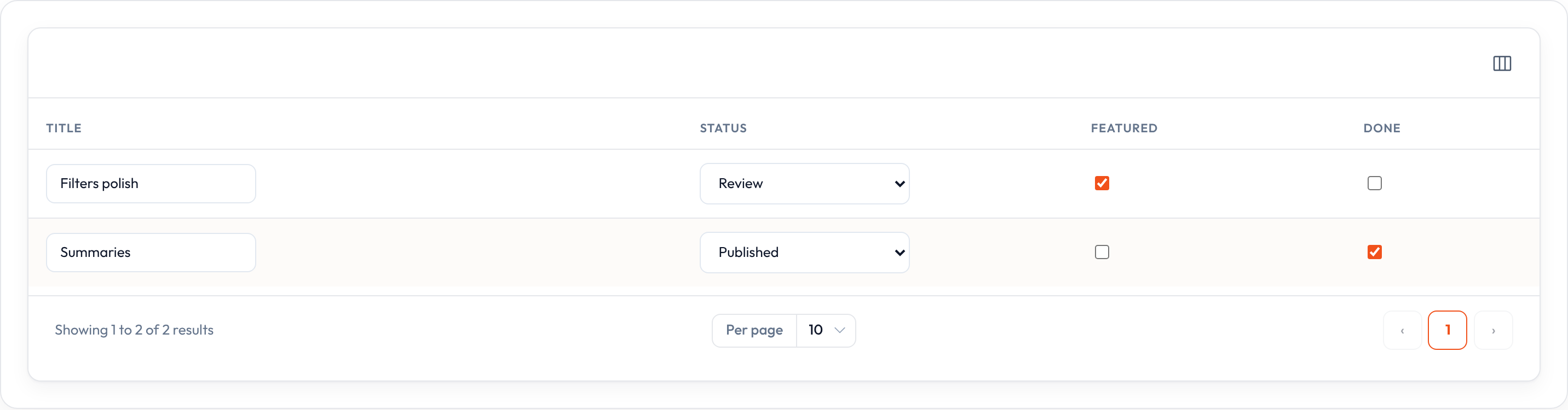 Editable columns (light)
