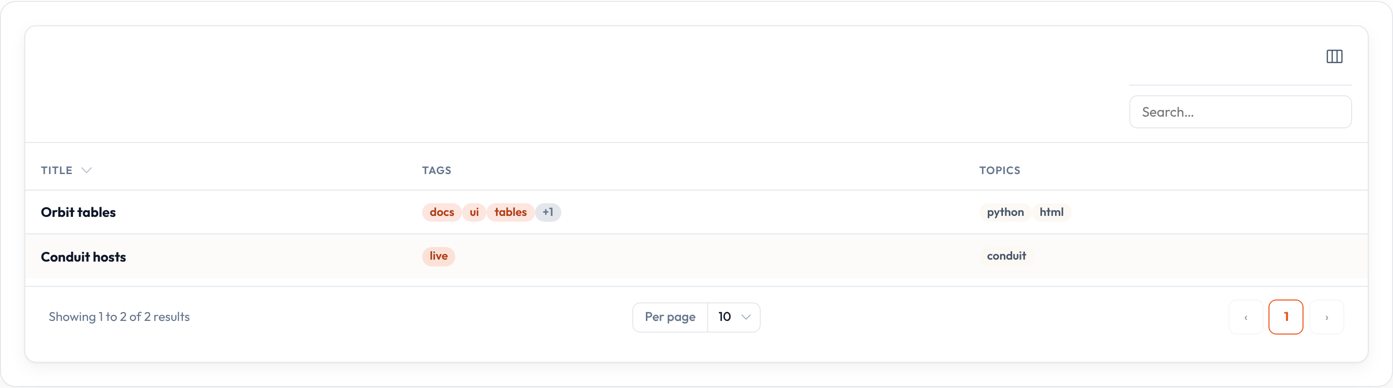Tags column (light)