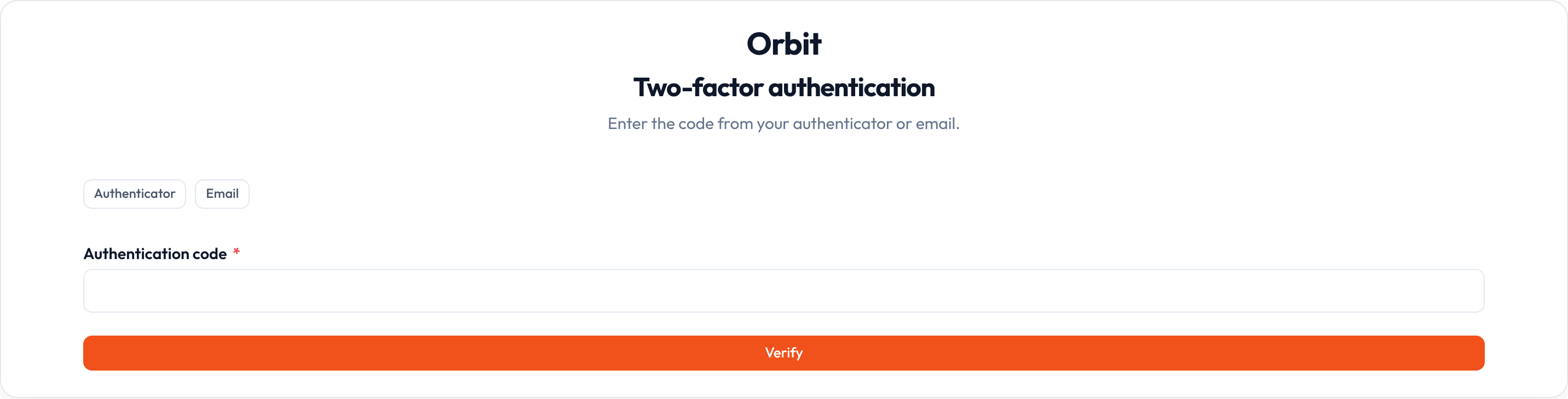 Orbit MFA challenge (light)