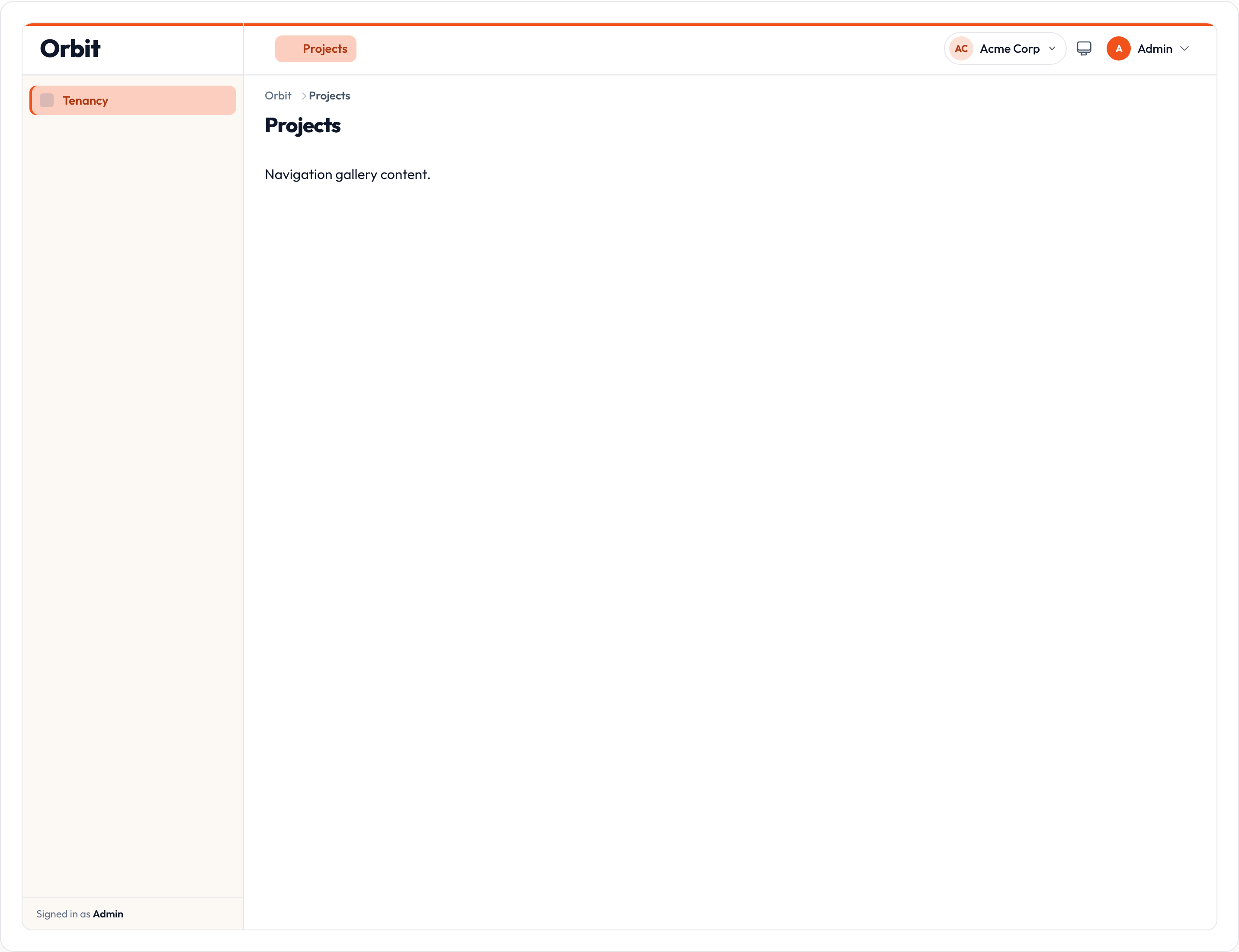 Tenant switcher (light)