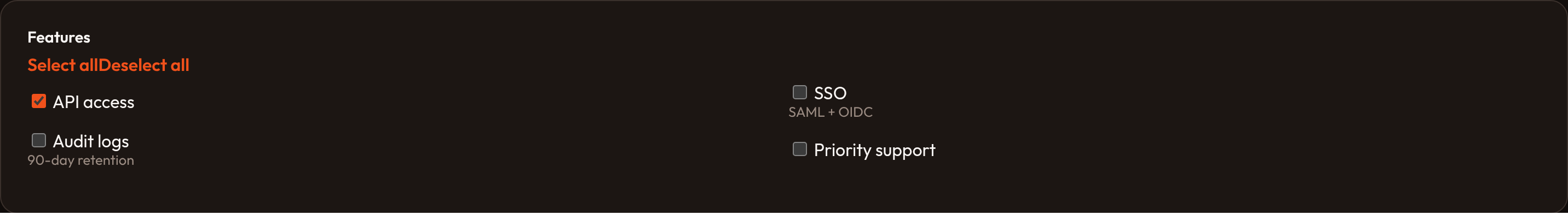 Orbit Bulk toggle (dark)