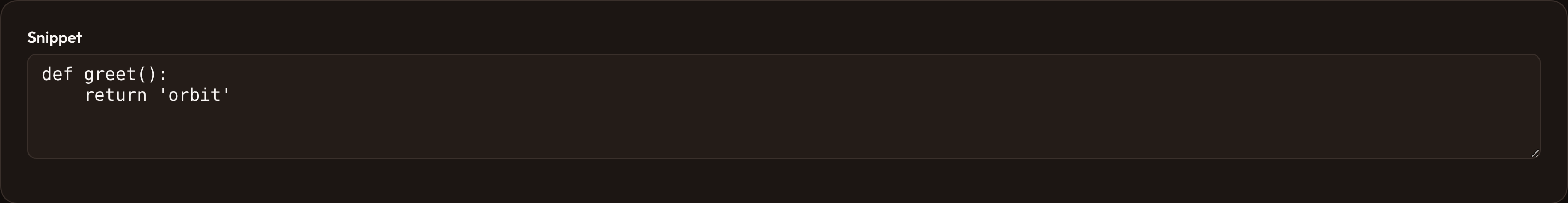 Orbit Autosize code (dark)