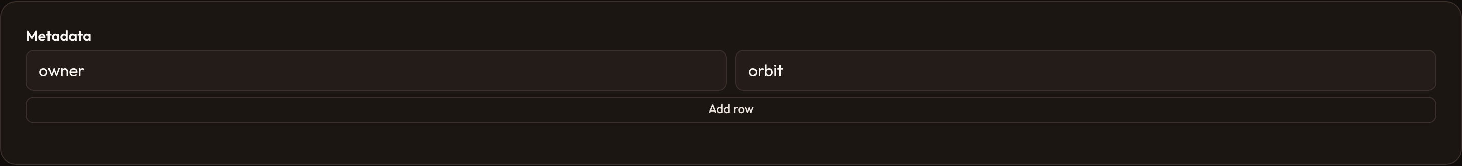 Orbit Required metadata (dark)