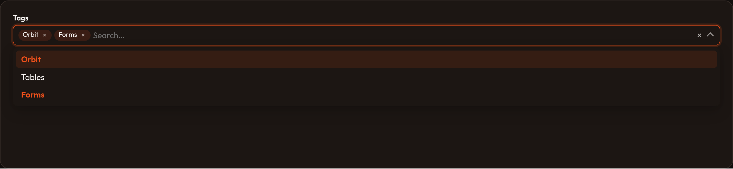 Orbit Multiple selection (dark)