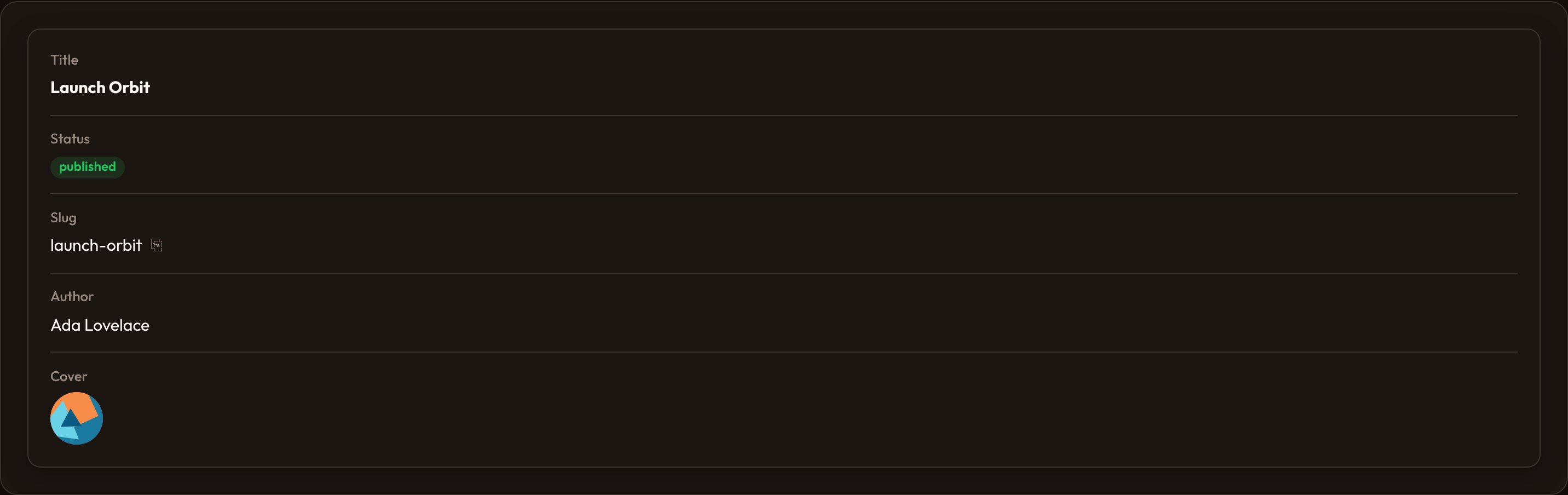 Orbit Infolists overview (dark)