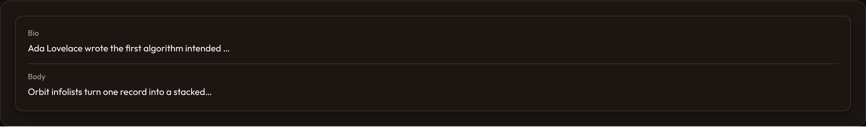 Orbit Text entry limit (dark)