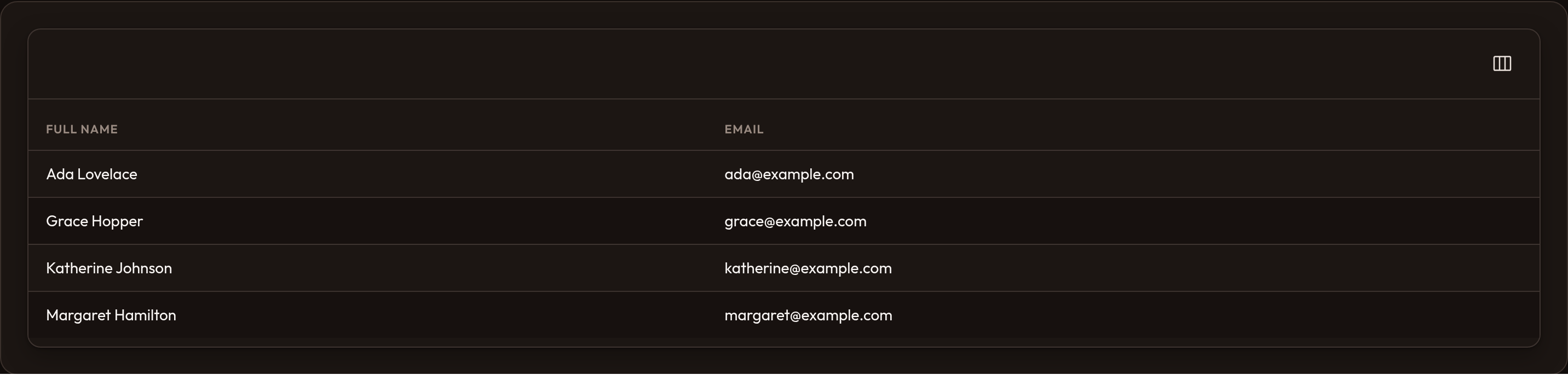 Column manager (dark)