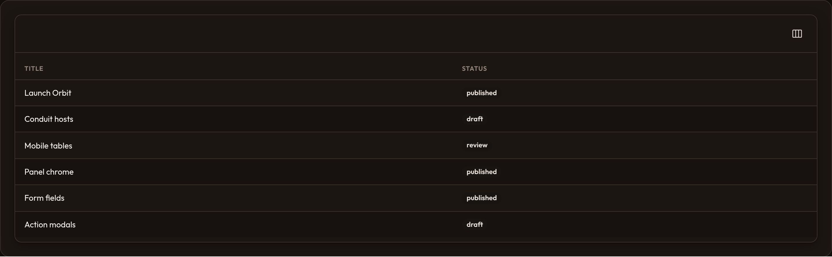 Pagination disabled (dark)