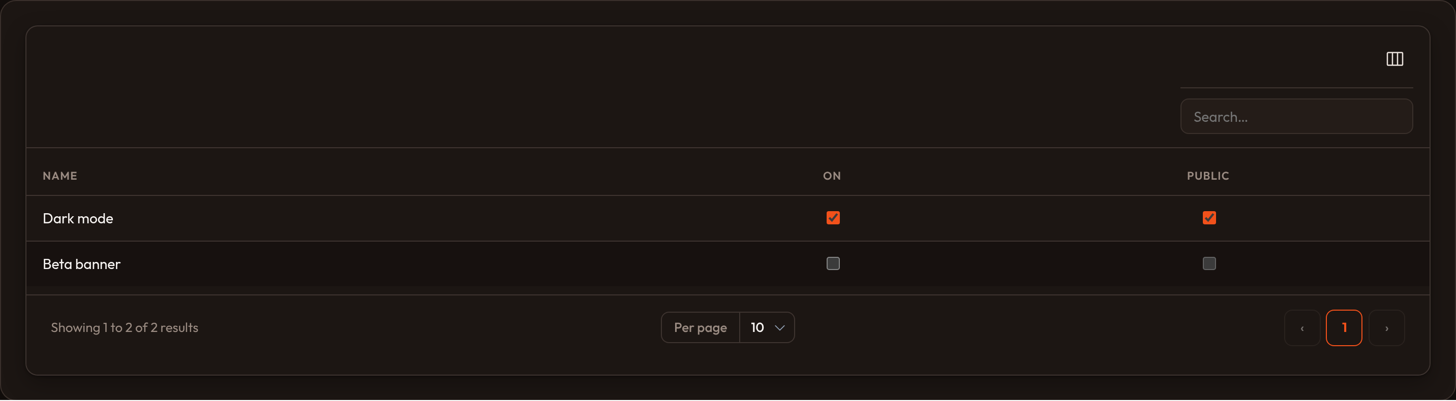 Toggle column (dark)